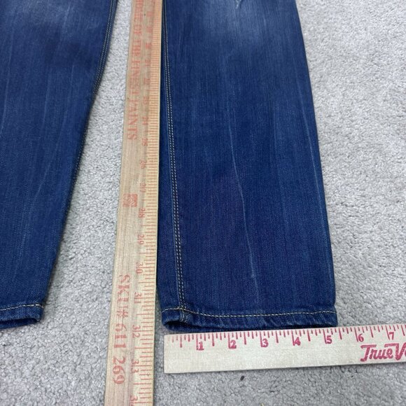 Express Jeans Ultra Skinny Zelda Slim Fit Rhinestone Blue Low Rise Women’s Sz 10 - Picture 4 of 13